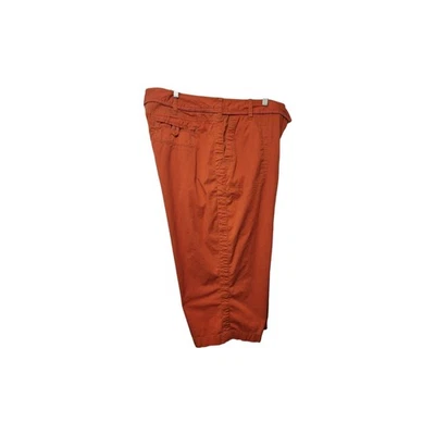 Avenue Capri Pants Women 20 Orange Cotton Spandex Pockets Belted - Image 1 of 4