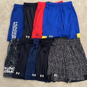 Used Under Armour Boys Loose Shorts Size Medium YMD Lot Of 9; Fabric Pulls On 3 - Picture 1 of 16