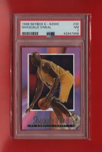 1996-97 E-X2000 #32 Shaquille O'Neal PSA 7 casi nuevo HOF Lakers GEM - Imagen 1 de 2
