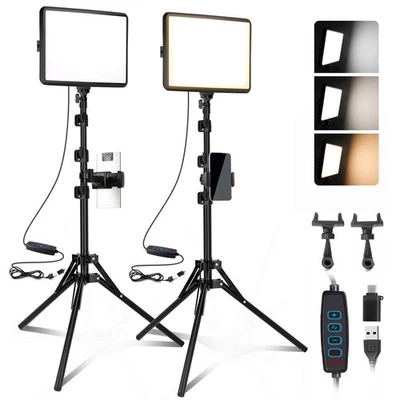 2-Pack LED Video Light Kit, NiceVeedi Studio Light, 2800-6500K Dimmable Photo... - Image 1 of 4