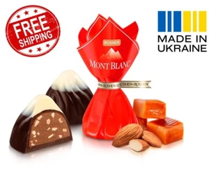 Roshen Mont Blanc Chocolate Candies with Caramelized Chopped Almonds - Picture 1 of 3