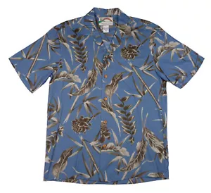 Paradise Found Herren Ingwer Heliconia hawaiianisches Shirt, schieferblau, S - Bild 1 von 3