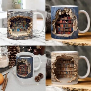 Kreativ Eine Bibliothek Regal Tasse 3D Buch liebhaber Kaffeetasse - Bild 1 von 11