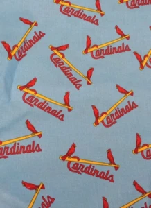 MLB St. Louis Cardinals Baseball Lt. Blue 100% Cotton Fabric BTHY VHTF Color - Picture 1 of 5