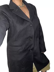 Lauren Ralph Lauren Damen Gr. 14 schwarz klassisch Wollmischung Mantel Welt Taschenklappe - Bild 1 von 10