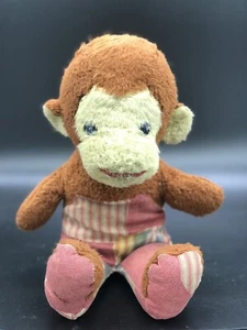 Antique Vintage Plush Monkey in patchwork overalls. 15” long - Picture 1 of 11