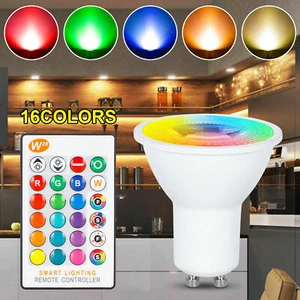 GU10 5W LED Bulbs Light RGB Colour Changing Spotlight Lamp With Remote Control - Picture 1 of 14