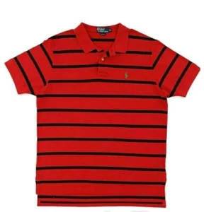 Ralph Lauren gestreiftes Golf Poloshirt Kurzarm rot 100% Baumwolle Herren Gr. XL - Bild 1 von 9