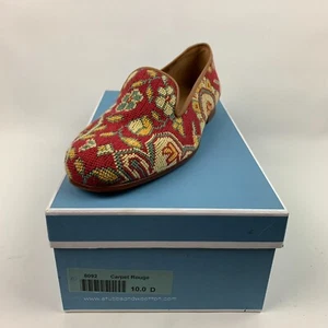 Stubbs & Wootton Loafers Needlepoint Carpet Red Round Slip On Shoes Size 10D NEW - Picture 1 of 15