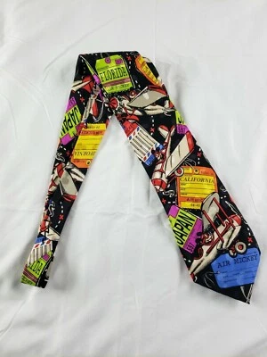 Галстук Mickey Mouse - Mickey Inc шелковый галстук для авиаперелетов Япония Флорида Калифорния - Изображение 1 из 4