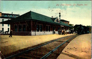LA FAYETTE INDIANA BIG FOUR BAHNHOF ALTE POSTKARTE ANSICHT - Bild 1 von 2