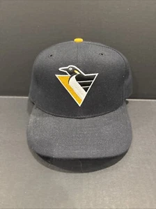Vintage 90s Pittsburgh Penguins 7 1/2 New Era Hat 5950 Pro Model NHL Wool Plain Logo - Bild 1 von 4