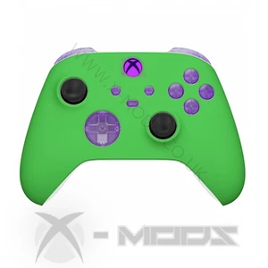 XBOX ONE SERIES CUSTOM CONTROLLER - LIME GREEN - PURPLE KIT - Picture 1 of 7
