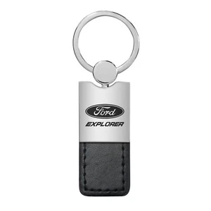 Ford Explorer Duo Black Leather Key Chain Official Licensed Lifetime Warrenty - Foto 1 di 3