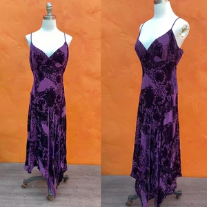 Vintage 1930s 1920s style bias cut Dress. Velvet Party Cocktail flapper pinup LG - Picture 1 of 7