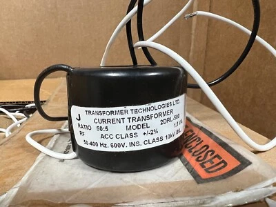 TRANSFORMER TECHNOLOGIES 2DRL-500 CURRENT TRANSFORMER, 50:5, 600V ~  NEW SURPLUS - Image 1 of 2