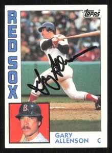 1984 Topps GARY ALLENSON Autograph Baseball card BOSTON RED SOX #56 auto