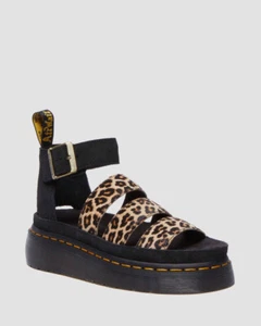 Dr. Martens Sandali donna Clarissa Ii Quad Leopardati in pelle con plateau marrone/nero - Foto 1 di 8