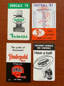 NFL Lot 4 CINCINNATI BENGALS Football Schedules 1978 1979 1981 Hudepohl Beer +++ - Picture 1 of 2