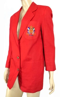 Vintage 80s The Limited Preppy New Wave Oversized Embroidered Emblem Jacket XS - Image 1 of 4