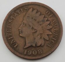 1908 S pièce de monnaie indienne Head Cent Us clé date fine F San Francisco comme neuf 