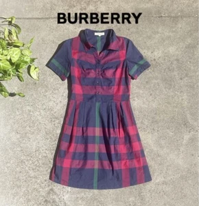 Vintage Designer Burberry Plaid Tartan Pleated Y2K Preppy Grunge Mini Dress SMLL - Picture 1 of 12