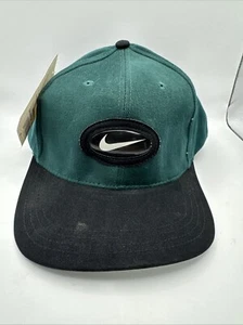 Cappello vintage anni 90 Nike Swoosh regolabile con cinturino verde/nero NOS 561622-321 - Foto 1 di 7