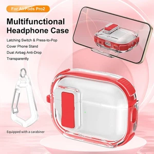 For Apple AirPods 4th Gen/Pro 2 Shockproof Armor Lock Case with Keychain - Picture 1 of 22