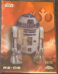 R2-D2 2025 TOPPS CHROME STAR WARS TRUE ORANGE REFRACTOR SP 3/25 - Picture 1 of 1