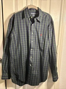 Polo Ralph Lauren Men Sz 16-35 Yarmouth Oxford Shirt Plaid Performance - Picture 1 of 4