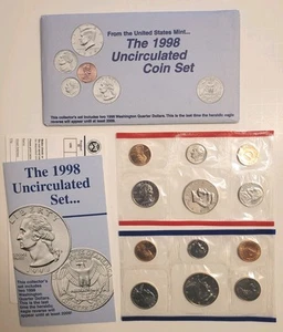 1998 US Mint Uncirculated Mint Set, P&D Mints - Picture 1 of 3