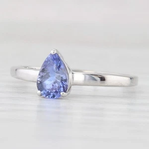 0.74ct Pear Tanzanite Solitaire Ring 10k Gold Size 7 COA Jacque Christie - Picture 1 of 12