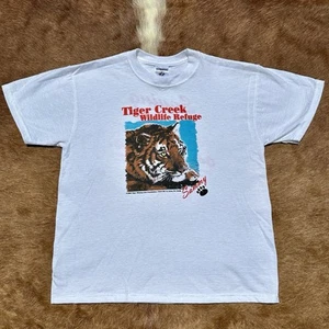 Vintage Y2K Tiger Creek Wildlife Rescue Graphic T Shirt Youth Retro Animal Save - Picture 1 of 8