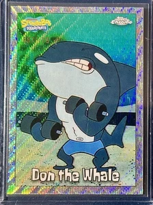 2025 Topps cromo Bob Esponja 25 aniversario refractor de onda/175 Don the Whale - Imagen 1 de 2