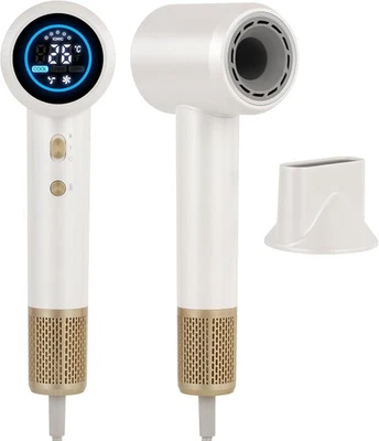BESTBOMG Föhn Haartrockner Hochgeschwindigkeit Haartrockner mit LED-Display 51dB