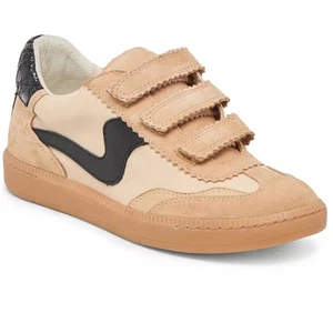 Dolce Vita Size 9 SEE PHOTOS Notice Tan Suede Black Accent Sneakers Shoes - Picture 1 of 14