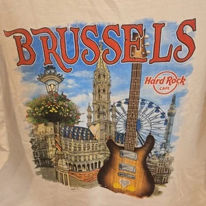 Hard Rock Cafe Brussels T-Shirt Herren XXL Weiß Logo Tee Kurzarm - Bild 1 von 5