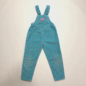 Vintage OshKosh B'Gosh Union Made Overall blau Blumen Cord Mädchen Größe 5 - Bild 1 von 8