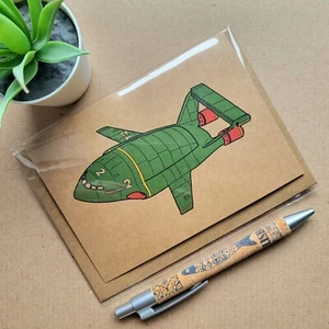 Thunderbirds Birthday card - Thunderbird 2 blank greeting card - Gerry Anderson - Picture 1 of 3