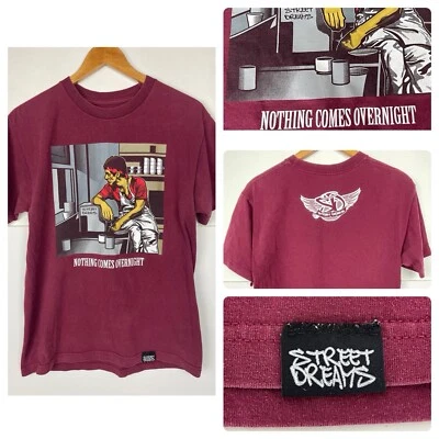 Camiseta Street Dreams Nothing Comes Overnight Tony Montana Borgoña Talla Mediana Foto 1 de 4