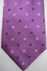 NEW $195 Breuer Purple W/ White and Dark Gray Florets Silk Cotton Tie Italy 4x61