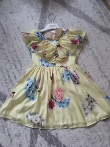 PANCO GIRLS & BOYS GORL AMAZING SUMMER YELLOW DRESS size: 4-5 YRS/110 CM - Picture 1 of 10