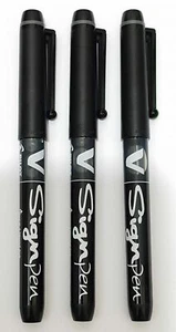 Pilot Black V Sign Pen Liquid Ink Medium 2mm Nib Tip 0.6 Line Width (Pack Of 3) - Picture 1 of 1