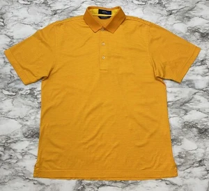 CALLAWAY Collection Mens Golf Polo Shirt M Orange Yellow Striped Short Sleeve - Picture 1 of 9