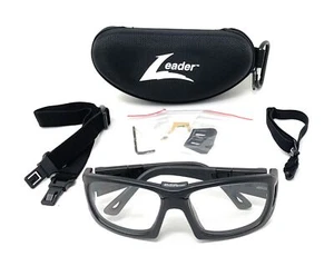 LEADER ProX Sport Goggles Pkg. Matte Graphite ASTM Pickleball Basketball LARGE - Picture 1 of 7