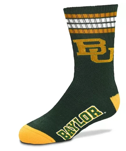 Mens NCAA Crew Socks Baylor Bears Four Stripe Deuce For Bare Feet Large (10-13) Cover