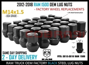 OE Style Replacement Anodized Black Lug Nuts fit Newer Style RAM 1500 - Picture 1 of 6
