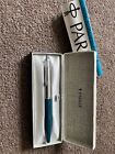 Boxed Vintage Parker 51 Fountain Pen - Teal Blue - Steel Cap