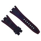 28MM LEATHER WATCH STRAP BAND FOR AP 42MM AUDEMARS PIGUET BLACK RED STITCHING