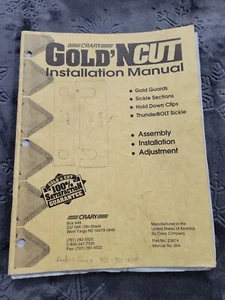 Crary Gold N Cut Combine Header Installation Manual No 894 23674 - Picture 1 of 5